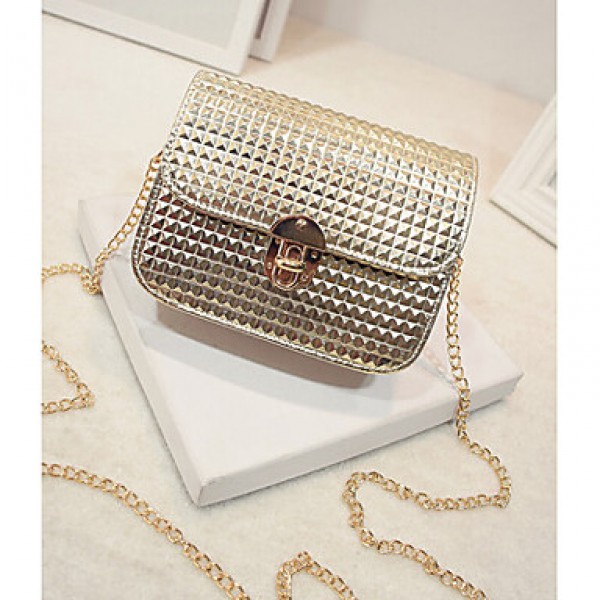 Women PU Sling Bag Shoulder Bag - White / Gold / Silver / Black  