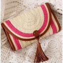 Women Straw Sling Bag Shoulder Bag-Blue / Brown / Fuchsia  