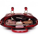 Women PU / Patent Leather Barrel Shoulder Bag / Tote - Blue / Red / Black  