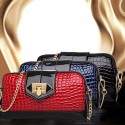 Women PU / Patent Leather Shell Shoulder Bag / Clutch - Blue / Red / Black  