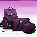 Women Nylon Bucket Backpack / School Bag / Travel Bag - Purple / Blue / Red / Black