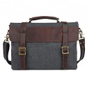 Men Cowhide / Canvas Messenger Shoulder Bag / Tote / Satchel / Laptop Bag / School Bag - Green / Brown / Gray / Khaki  